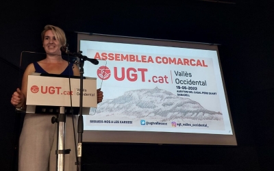 Espigares, fent el seu discurs després de ser escollida/ Karen Madrid