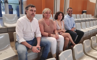 Miró, Reyes, Morell i Travieso, en la presentació de l'acord | Pau Duran