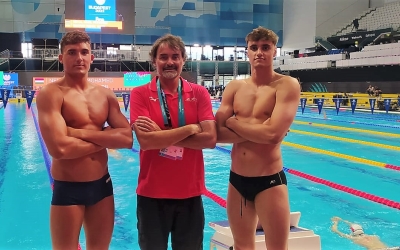 De Celis, Casti i Coll durant els Mundials de Budapest | Cedida