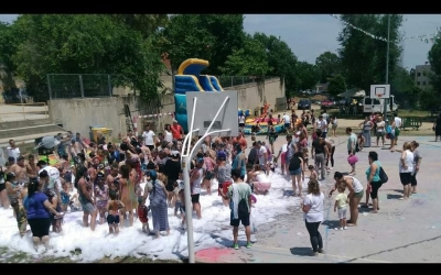 Festa de l'escuma al barri del Poblenou | Cedida