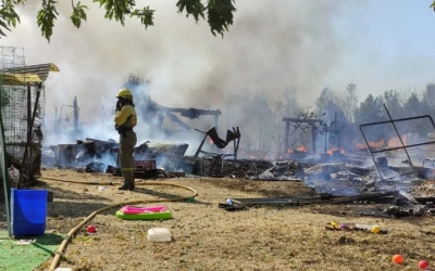 Agents de l'ADF actuant en un incendi a Sabadell/ ADF Sabadell