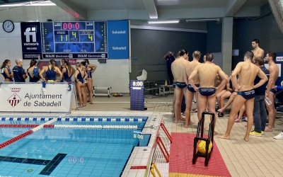 Moment en què van coincidir tots dos equips a la piscina | Pau Vituri