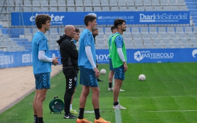 Gabri i els seus jugadors, en un entrenament d'aquesta setmana | CES