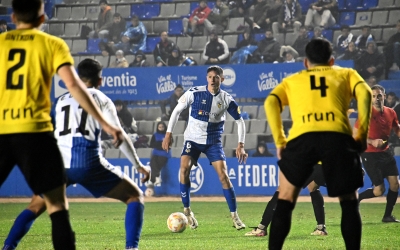 Sergi Altimira, en una acció ahir contra el Real Unión | CES