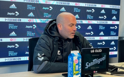 Gabri, a la roda de premsa d'ahir | Adrián Arroyo