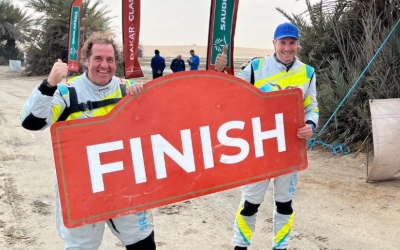 Fluxà i Giralt, després de creuar la meta de l'última etapa | Cedida