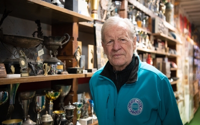 Josep Molins al museu dedicat a l'atletisme que havia organitzat | Roger Benet