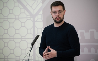 Eloi Cortés a la roda de premsa celebrada avui | Roger Benet