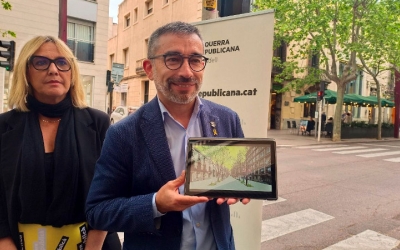 Gabriel Fernández i Sílvia Renom, presentant la proposta per a la Rambla/ Karen Madrid