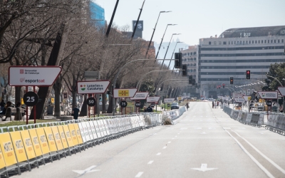 Imatge d'arxiu de les tanques publicitàries de la Volta a l'Eix Macià | Roger Benet