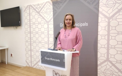 Cuca Santos a la sala de premsa de l'Ajuntament de Sabadell | Pau Duran