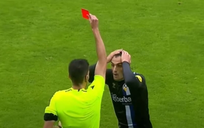 Herrero, en el moment de veure la vermella | RFEF