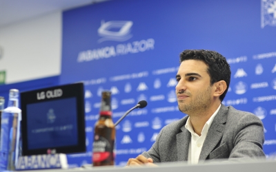 Carlos Rosende en roda de premsa durant la seva etapa deportivista | RCDeportivo