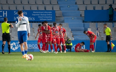 Celebració del Lugo després del 0-1 | Roger Benet