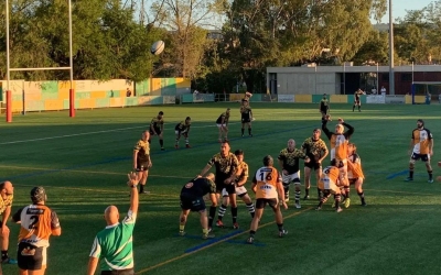Fotografia del Sènior masculí del Sabadell Rugbi Club durant el partit a Begues | @sabadellrc