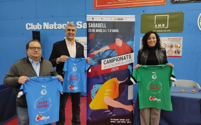 Agustí Masip (FCTT), Claudi Martí (CNS) i Montse González (regidora d'Esports), a l'acte de presentació