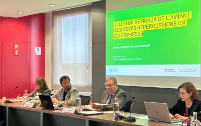 Isaac Peraire, director de l'Agència Catalana de Residus, i Pere Puig, president de la Comissió d'Urbanisme, Infraestructures i Transport de la Cambra de Sabadell