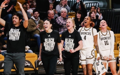 Quim Gómez (esquerre) i els Western Michigan Broncos | Cedida