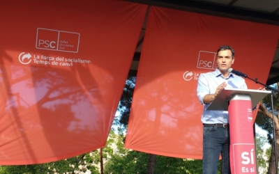Pedro Sánchez durant un acte a Sabadell l'any 2017