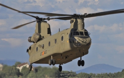 Un dels helicòpters que han sobrevolat Sabadell | X Trànsit Aeri de Catalunya