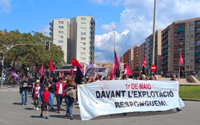 Capçalera de la manifestació de l'1 de Maig a la Concòrdia| Karen Madrid