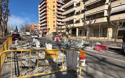 Les obres que es van fer per construir passos a nivell a la Via Alexandra | Cedida