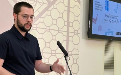 Eloi Cortés durant la roda de premsa d'aquest matí