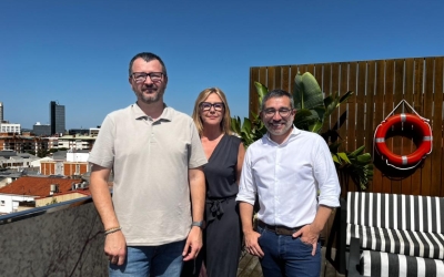 Santi Valls, Sílvia Renom i Gabriel Fernàndez aquest matí en roda de premsa | Mireia Sans