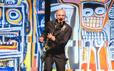 El cantautor Marc Parrot durant un concert 