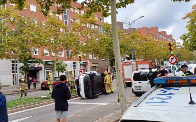 Imatge de l'accident a l'avinguda Matadepera | Cedida