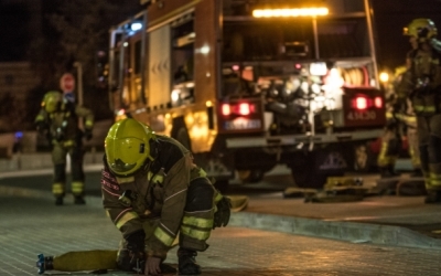 Un bomber treballant