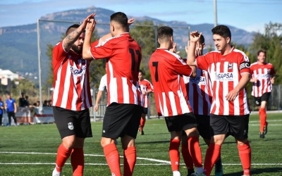 Celebració de gol del Tibidabo Torre Romeu